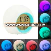 7 LED Colour Changing Digital Alarm Clock Thermometer Date Time Night Light/Creative Home Furnishing Alarm/Luminous Alarm Clock