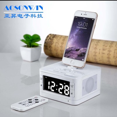 Portable Digital Alarm Clock Bluetooth Speaker with USB FM Radio