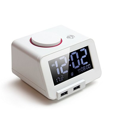 Desk Smart Alarm Clock Phone Charger with Dual USB Port for iPhone