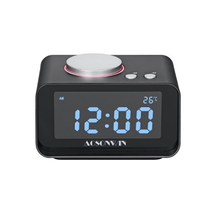 K1 Digital Desktop Alarm Clock with USB and FM Radio