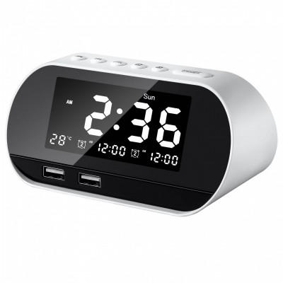 Newest alarm clock radio with dual usb